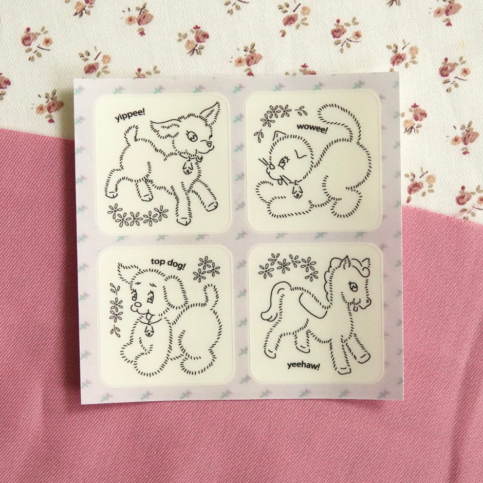farmyard friends ~ mini sticker sheet (clear)