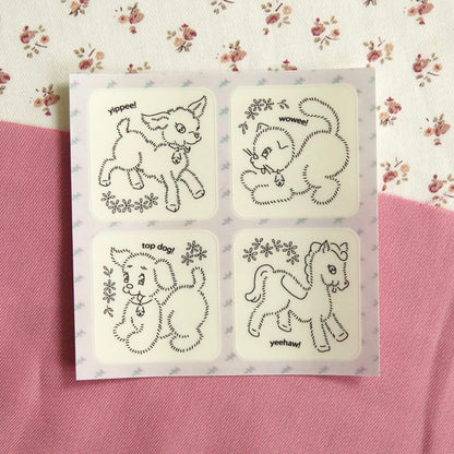 farmyard friends ~ mini sticker sheet (clear)