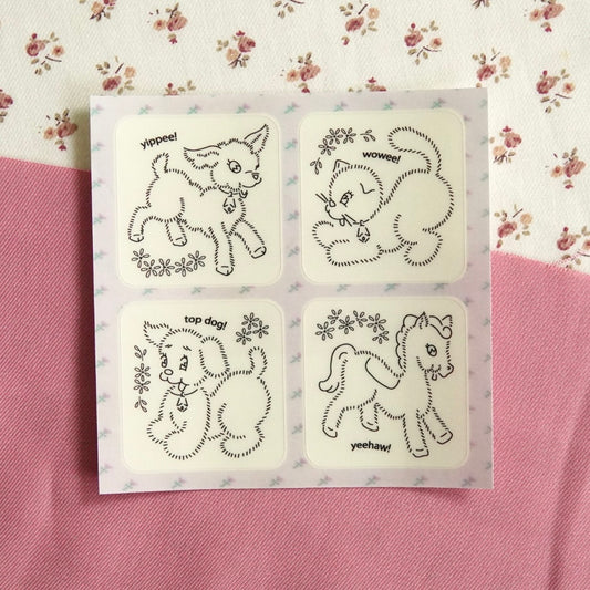 farmyard friends ~ mini sticker sheet (clear)