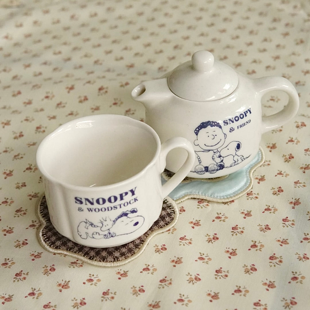 double dandies (blue/brown) ~ handmade coaster