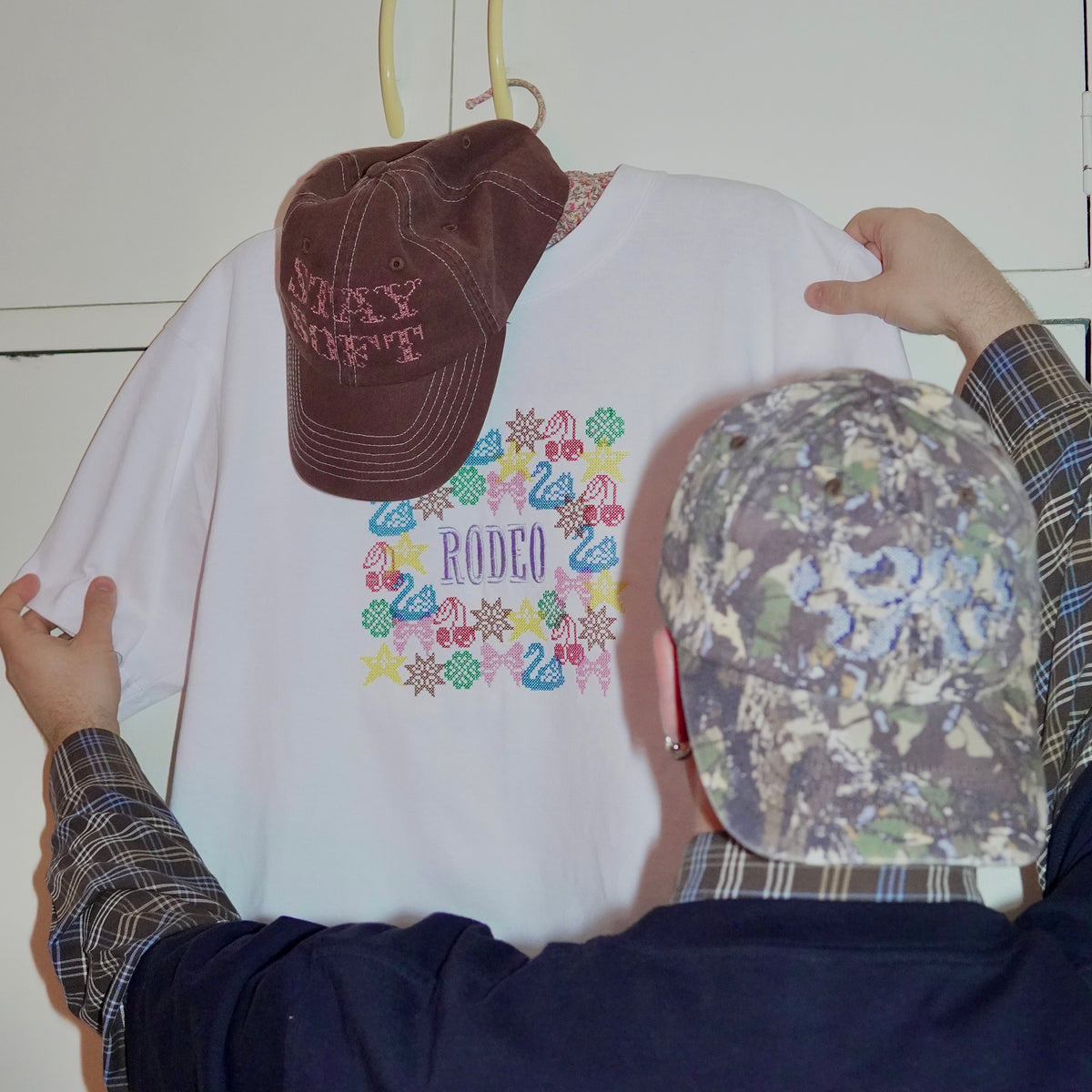 stamped out ~ embroidered oversized shirt