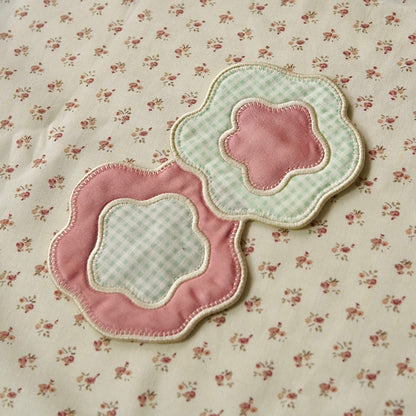 double dandies (pink/green) ~ handmade coaster