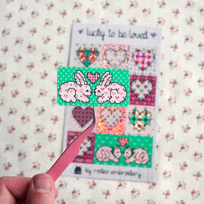 lucky to be loved ~ vinyl sticker sheet (glitter)
