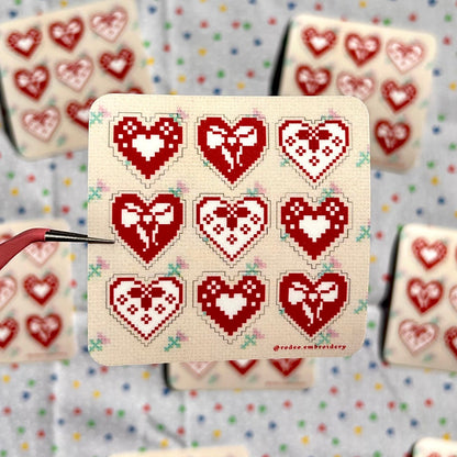 hearts on hearts ~ vinyl sticker