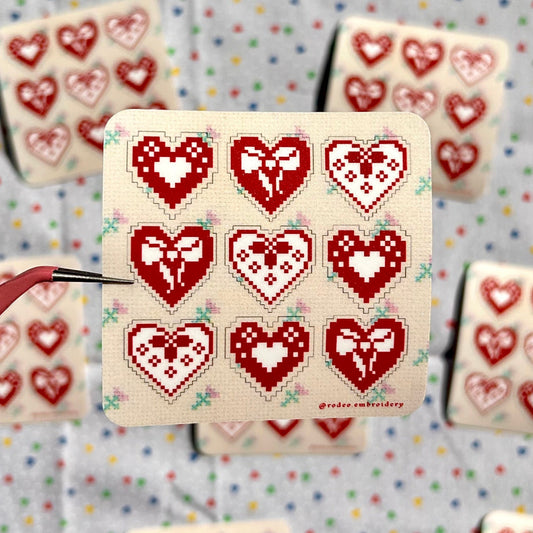 hearts on hearts ~ vinyl sticker