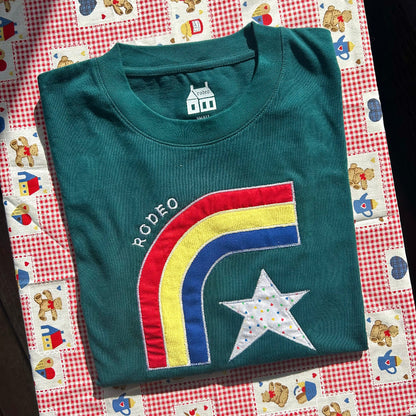 *LIMITED EDITION* over the rainbow ~ oversized applique shirt