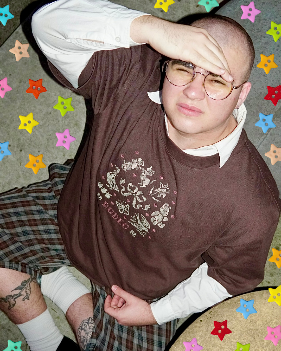 maisy motifs ~ embroidered oversized shirt