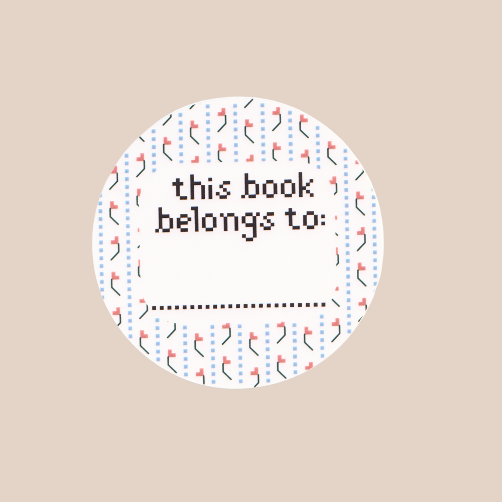 floral bookplate ~ vinyl sticker (clear)