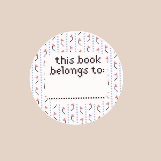 floral bookplate ~ vinyl sticker (clear)