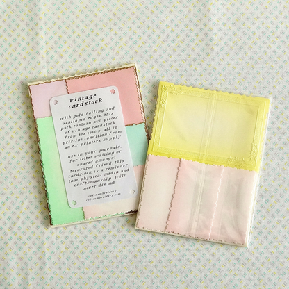 vintage cardstock (1960's) ~ junk journaling pack