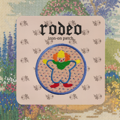 rainbow clown ~ iron on patch