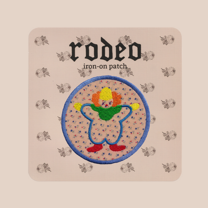 rainbow clown ~ iron on patch