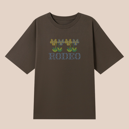 fellow pansies ~ embroidered oversized shirt