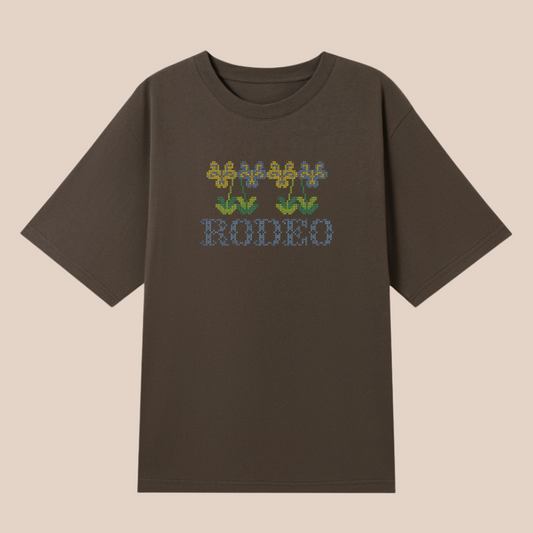 fellow pansies ~ embroidered oversized shirt