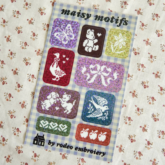 maisy motifs ~ vinyl sticker sheet (glitter)