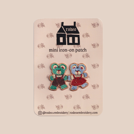teddy lovers ~ mini iron on patch