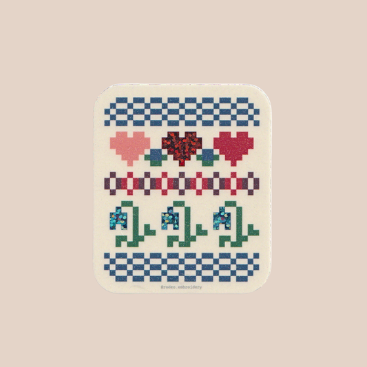 pretty patchwork ~ vinyl sticker (glitter)