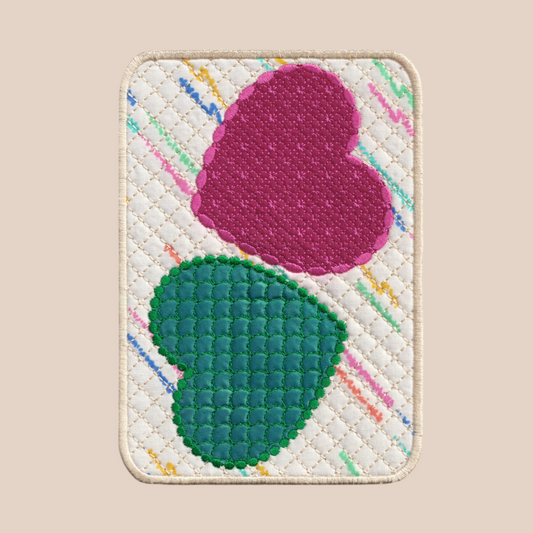 twin hearts (pink/cream) ~ mug rug